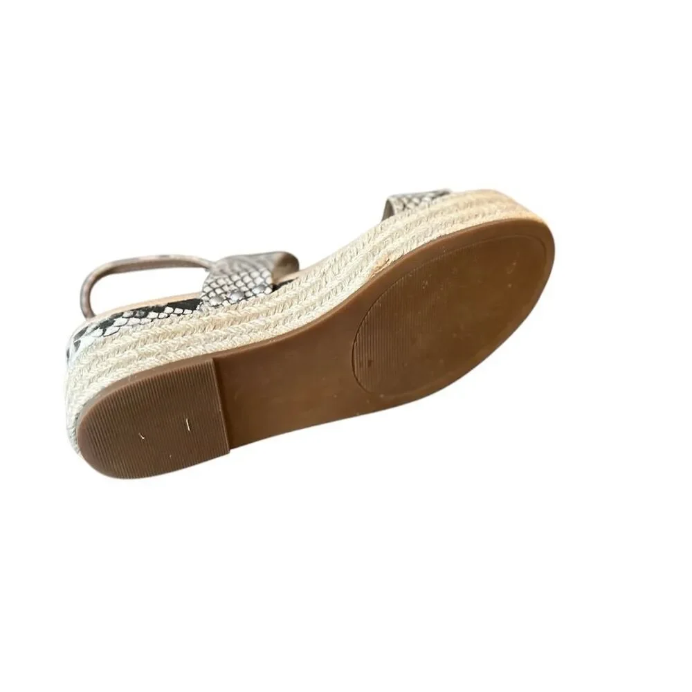 Steve Madden Women's Espadrille Wedge Sandals Size 8 Python Print - Picture 3 of 11